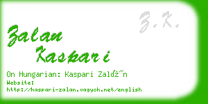 zalan kaspari business card